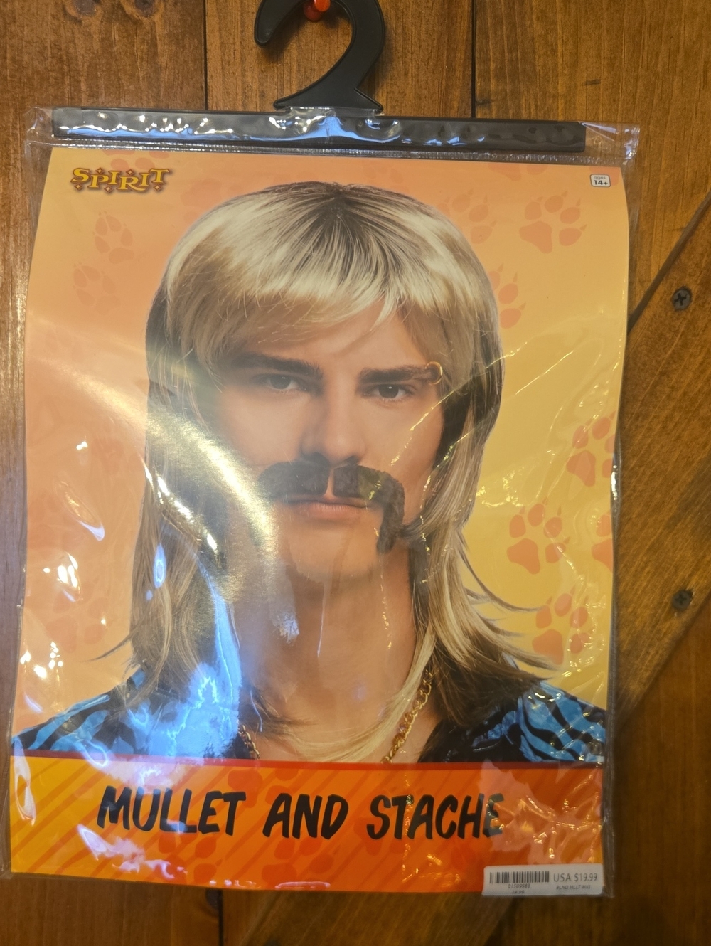 Spirit Blonde Mullet Wig No Stache!